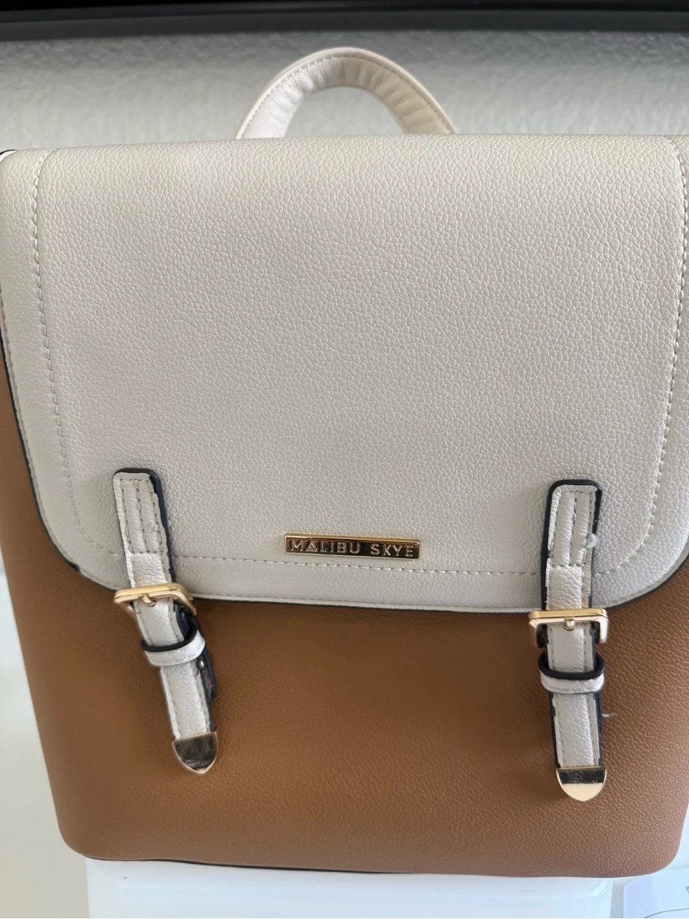 Malibu Skye | Two Tone Backpack‎ Purse | Soft Vegan Leather